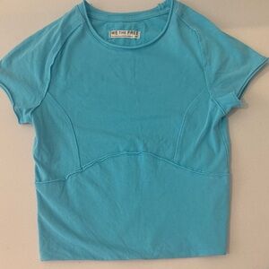 Small Free People We The Free Protagonist Tee Turquoise Short Sleeve Soft!